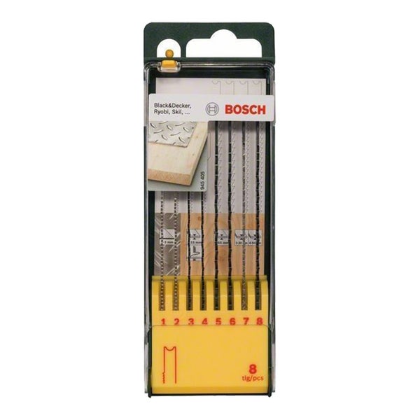 Bosch 8tlg. Sägeblatt-Set in Kunststoffkassette Holz / Metall / Kunststoff (U-Schaft) - 2607019459