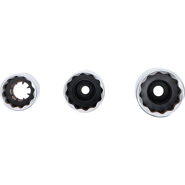 BGS Zündkerzen-Einsatz-Satz Zwölfkant Antrieb Innenvierkant 10 mm (3/8) SW 14 - 16 - 18 mm 3tlg. - 6858