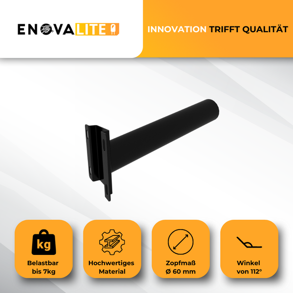 Schwarze Lampenhalterung für Aussenleuchten