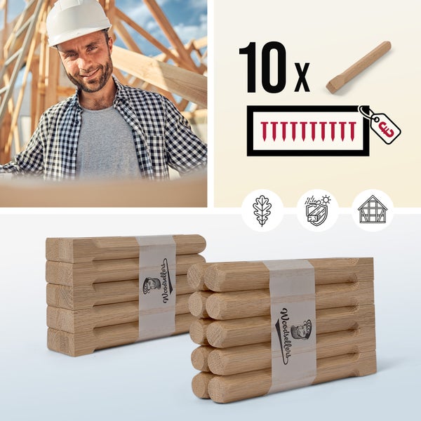 Zusammengebundene Holzstäbe mit Einkerbungen