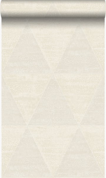 Origin Wallcoverings Tapete verwitterte Metalldreiecke Elfenbeinweiß - 53 cm x 10.05 m - 337256
