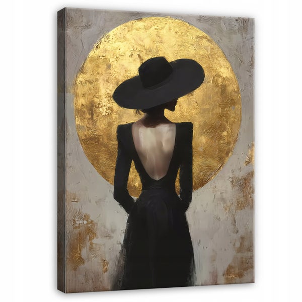 Leinwandbild Frau Abstrakt Gold Schlafzimmer Wohnzimmer Bilder 100x70 cm