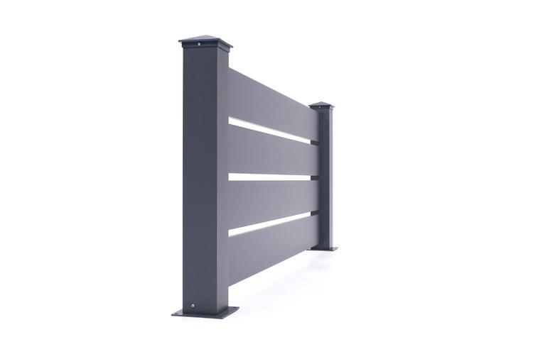 Vorgartenzaun aus Aluminium VOGEL 190H90 Grau