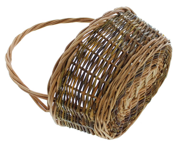 FRANK FLECHTWAREN | Bügelkorb Zopfrand, 2er Set, WEIDE, 33 x 24 x 14 cm, GH 33 cm, 38 x 30 x 16 cm, GH 38 cm