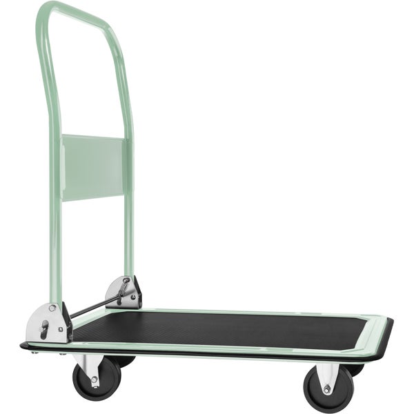 Plattformwagen tectake  Ladefläche 73 x 47 cm klappbarer Handgriff weiß