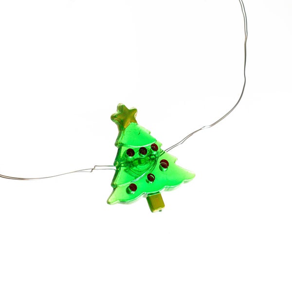 Lindby LED Lichterkette Batterie Deko Weihnachtsbaum-Figuren Indoor, 320 cm 30 X-mas Trees Weihnachtsbeleuchtung mit Timer Weihnachtsdeko