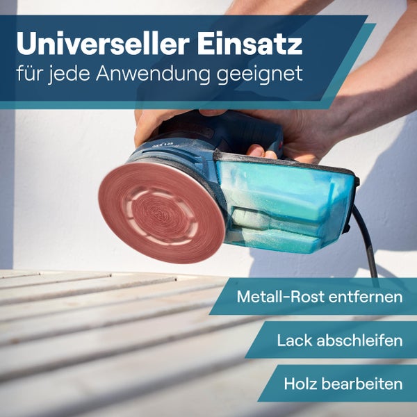 WERKSTEIN 60 Stück Schleifpapier 125mm Klett - Je 10x P40/60/80/120/180/240 Exzenterschleifer 125mm Schleifpapier, 8 Löcher - 125mm Schleifscheiben 125mm Klett für Metall, Holz uvm.