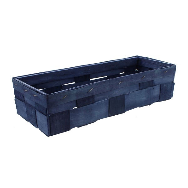 FRANK FLECHTWAREN | Schale Gefärbt, blau, HOLZ, 36 x 14 x 9 cm