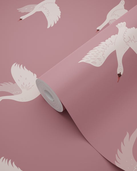 Tapetenrolle mit Schwanenmuster
