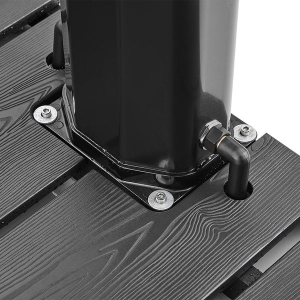 Home Deluxe Solardusche mit Bodenplatte PAROS - 110 x 76 x 219 cm - 40L | Gartendusche, Pooldusche, Outdoordusche