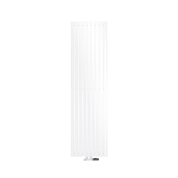 ECD Germany Stella Design Paneelheizkörper Mittelanschluss 480x1800 mm Weiß mit Anschlussgarnitur Thermostat Universal Eck- und Durchgangsform Flach Einlagig Vertikal Heizkörper Badheizkörper Heizung