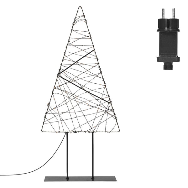 Dekorativer Weihnachtsbaum aus Metall mit LED Beleuchtung und Netzstecker fuer den Innenbereich