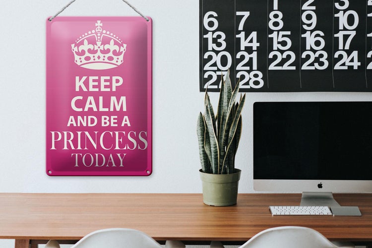 Blechschild Spruch 20x30cm Keep Calm and be a Princess