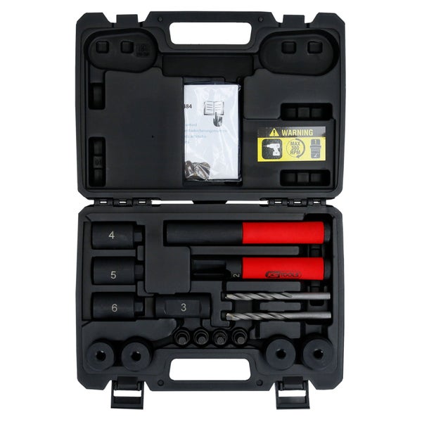 KS TOOLS Felgenschloss-Ausbohr-Satz 16tlg. - 913.1484