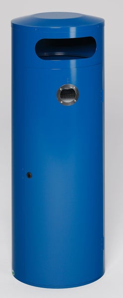 PROREGAL Kombiascher Mit Einflügeltür Ascher Innen 90 Liter HxBxT 124,5 x 42 x 42 cm Verzinkter Stahl Blau