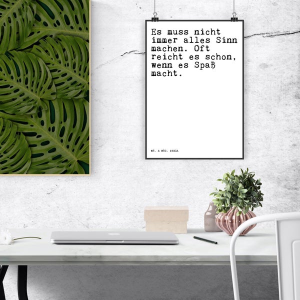 Mr. & Mrs. Panda DIN A3 Poster Es muss nicht immer... - Weiß