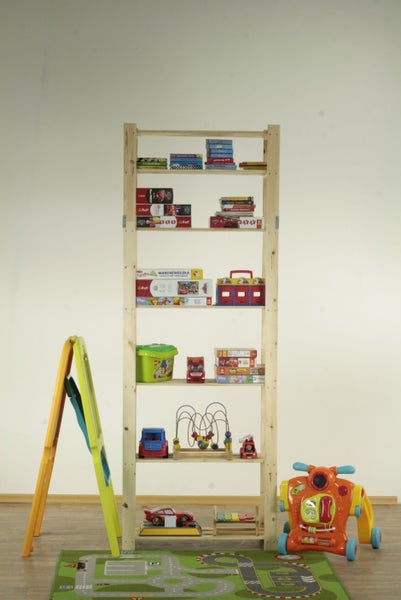 PROREGAL Holzregal Pinepeak HxBxT 220 x 80 x 28 cm 7 Fachboden 1,2 cm Dickes Kiefernholz Natur