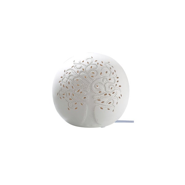 Tischleuchte GILDE Lampe Höhe 16 cm weiß Porzellan
