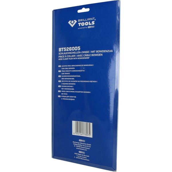 Brilliant Tools Schlauchschellenzange mit Bowdenzug Verpackung