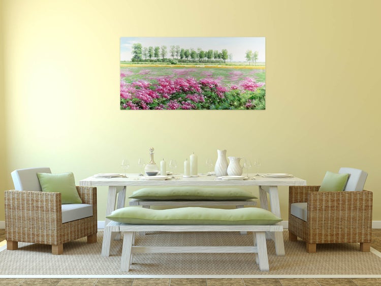 Handgemaltes Gemälde Acrylfarbe 120x60cm Pink