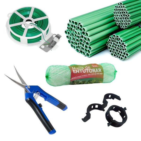 Low-Stress-Training Set Small – Komplettes Pflanzenschutz- und Anbaumaterial für stressfreies Wachstum im Garten & Growbox, inklusive Pflanzennetz, Draht, Rankhilfen & Zubehör