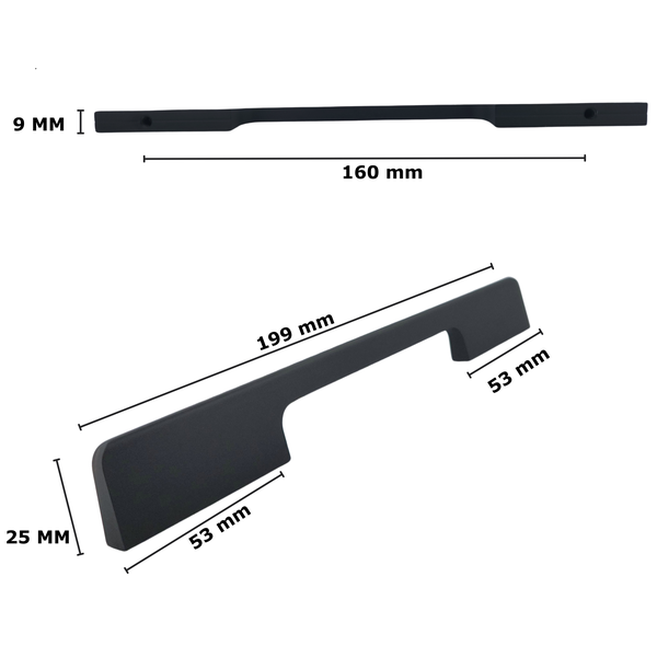 Möbelgriff Stangengriff Seattle Lochabstand 128 mm Schwarz