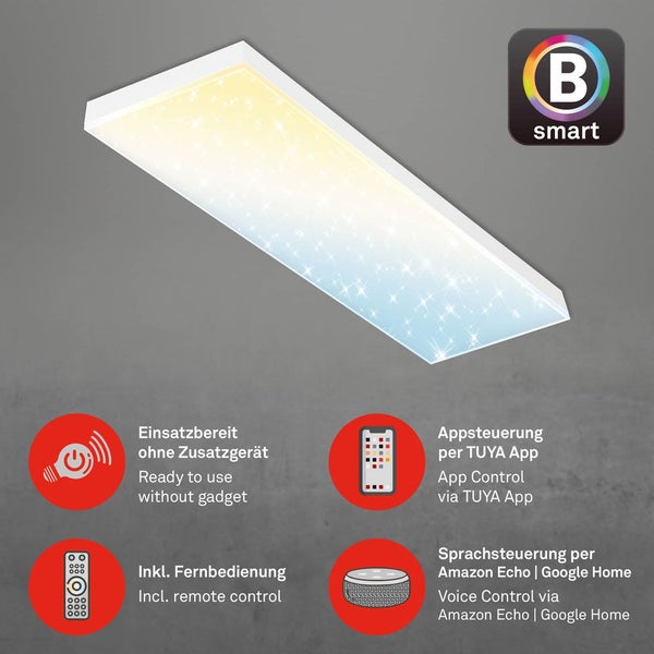 LED Panel CCT WiFi Bluetooth Frameless Sternenhimmel 28W weiß Metall Briloner