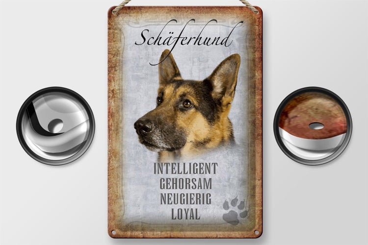 Blechschild Spruch 20x30cm Schäferhund Hund Schild