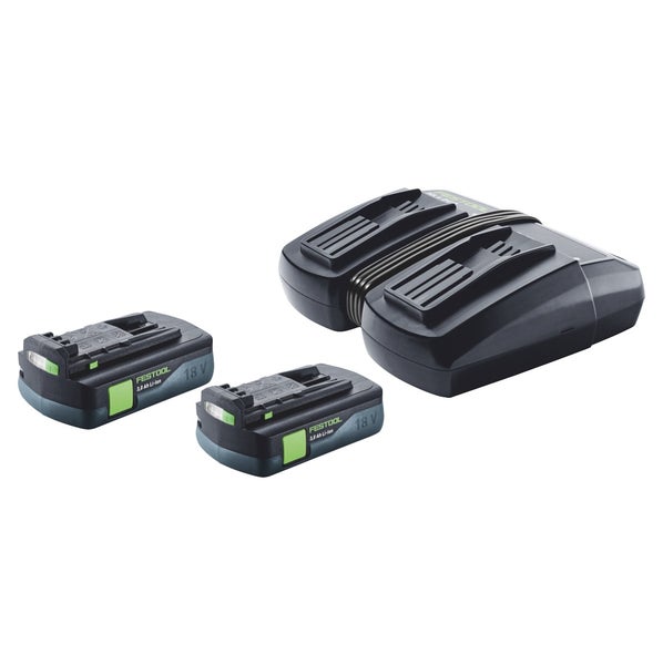 Festool Energie Set 2x BP 18 Li 3,0 C Akku 18 V 3,0 Ah / 3000 mAh Li-Ion ( 2x 577658 ) + TCL 6 DUO Doppel Ladegerät ( 577017 )