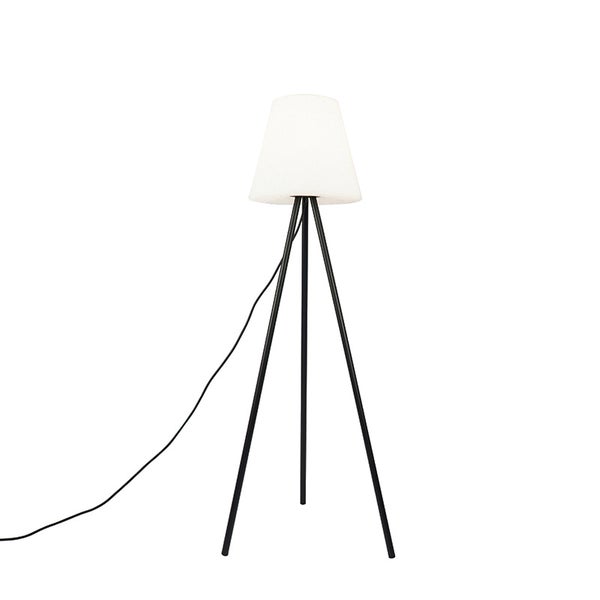 Moderne Außenlampe schwarz mit weißem Schirm IP65 - Virginia