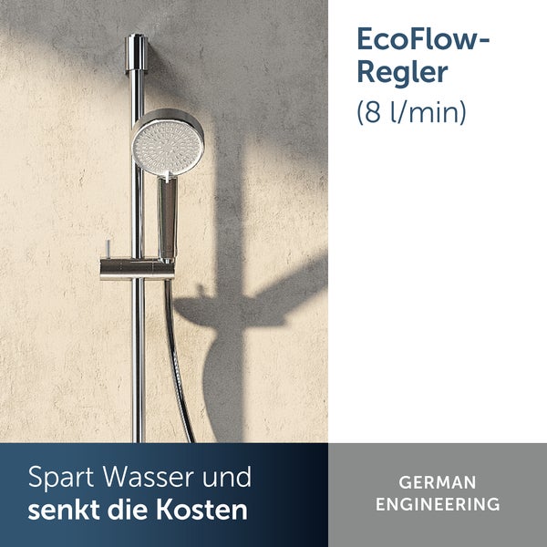 Duschset mit EcoFlow-Regler zur Wassereinsparung