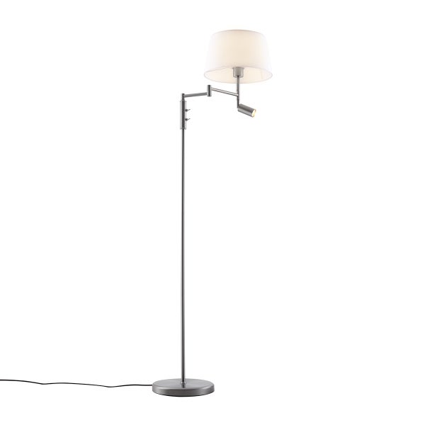 Stehleuchte mit Schirm und Leselampe.