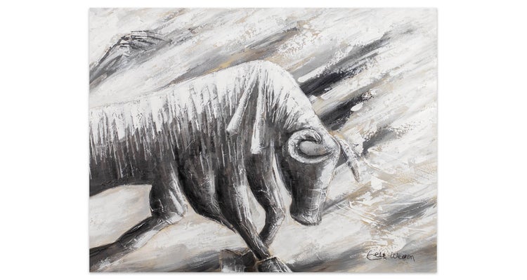 Handgemaltes Gemälde Acrylfarbe 100x75cm Grau