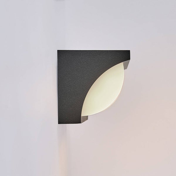 Lucande LED Wandleuchte außen Aune (Modern) in Schwarz aus Aluminium (1 flammig, ) - Außenwandleuchten Wandlampe Led Außenlampe Outdoor für Außenwand/Hauswand Haus Terrasse & Balkon