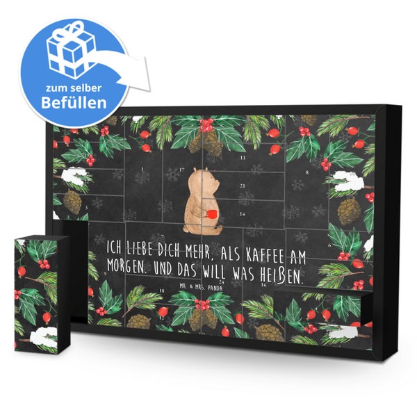 Mr. & Mrs. Panda Befüllbarer Adventskalender Bär Morgenkaffee - Schwarz