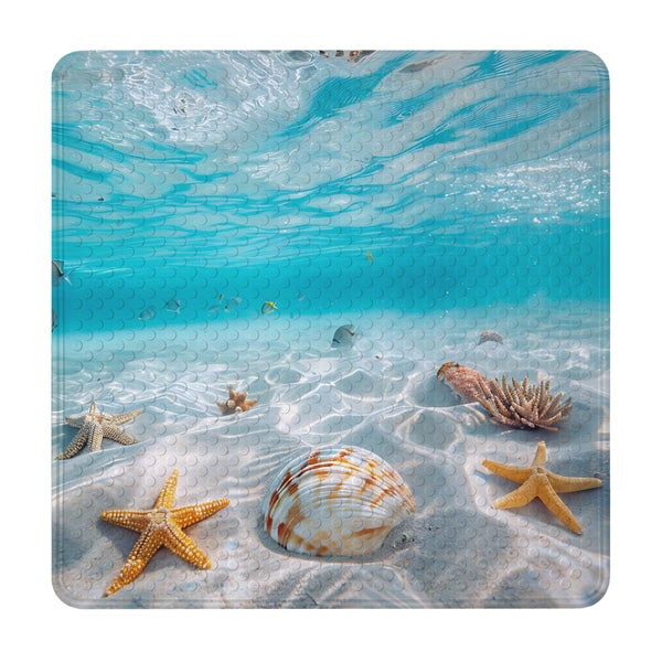 Fußmatte mit Unterwasserwelt-Motiv für Badezimmer