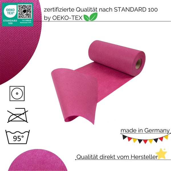 Sensalux Kombi-Set 1 Tischdeckenrolle 1m x 25m bordeaux + Tischläufer 30cm beere