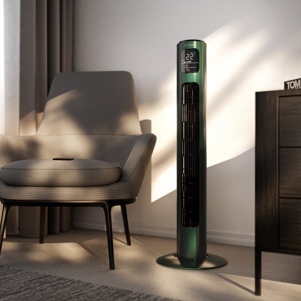 Brandson Turmventilator mit Fernbedienung, zuschaltbare Oszilation 60°, Standventilator, mobiler Lüfter, Säulenventilator, 96 cm, Ventilator