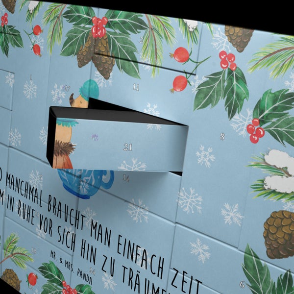 Mr. & Mrs. Panda Befüllbarer Adventskalender Nachtfalter Schaumbad - Blau Pastell