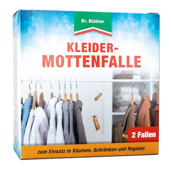 Effektive Kleidermottenfalle – Schützt Kleidung vor ungebetenen Gästen – Mit Pheromon-Lockstoff – Für Kleiderschrank & Aufbewahrung – Zur Früherkennung von Mottenbefall