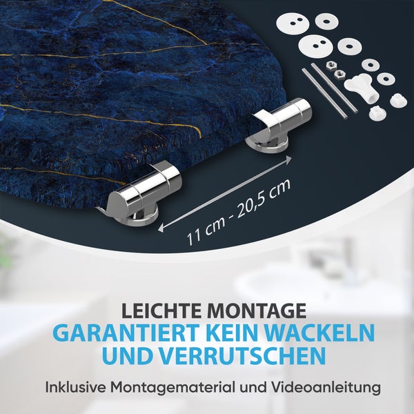 WC-Sitz mit Absenkautomatik Marmor Darkblue