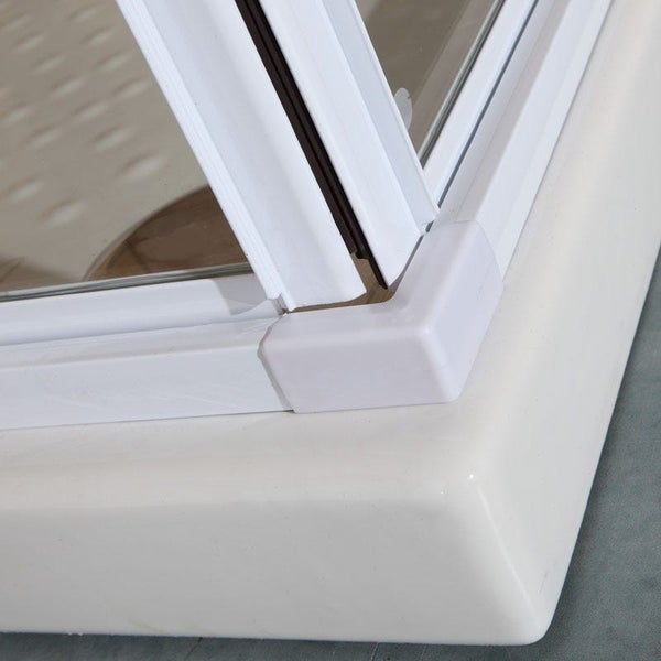 Eckdusche  80-90 cm, weißes Aluminiumprofil | Erice