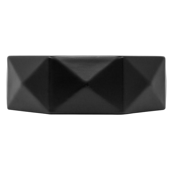 ML-Design Waschbecken aus Keramik in Schwarz Matt, Ø 42x13,5 cm, Diamant Design, Runde Aufsatzwaschbecken, Moderne Waschtisch, Waschschale Waschplatz Handwaschbecken, für das Badezimmer und Gäste-WC