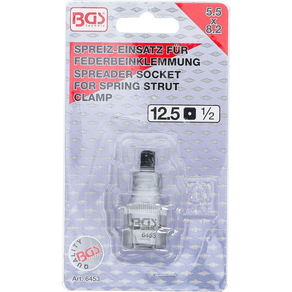 BGS Spreiz-Einsatz für Federbeinklemmung Antrieb Innenvierkant 12,5 mm (1/2) 5,5 x 8,2 mm - 6453