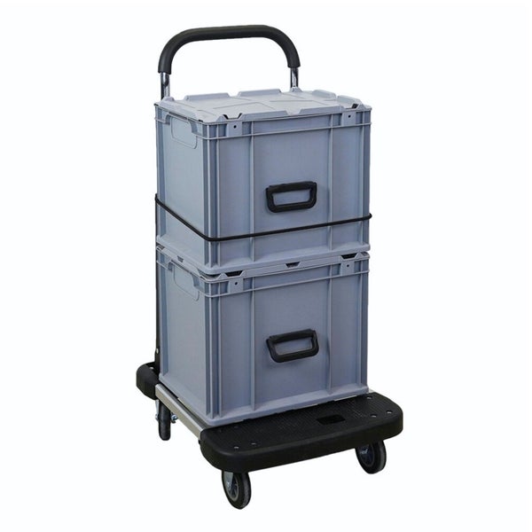PROREGAL Klappbarer Profi-Transportwagen TAURUS 150 | HxBxT 97x46x76cm | Traglast 150kg | Höhenverstellbarer Griff | Transporthilfe Klappwagen