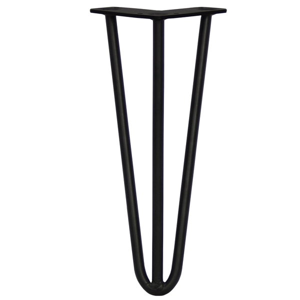 4 x 30.5cm Hairpin Tischbeine 3 Streben - 12mm - Schwarz