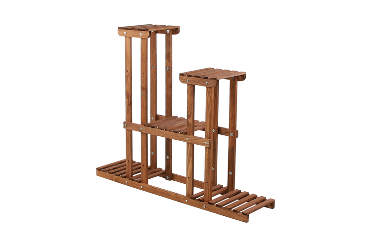 Blumenständer FLORANGE HxBxT 116x95x25cm 5 Ablagen Kieferholz Braun