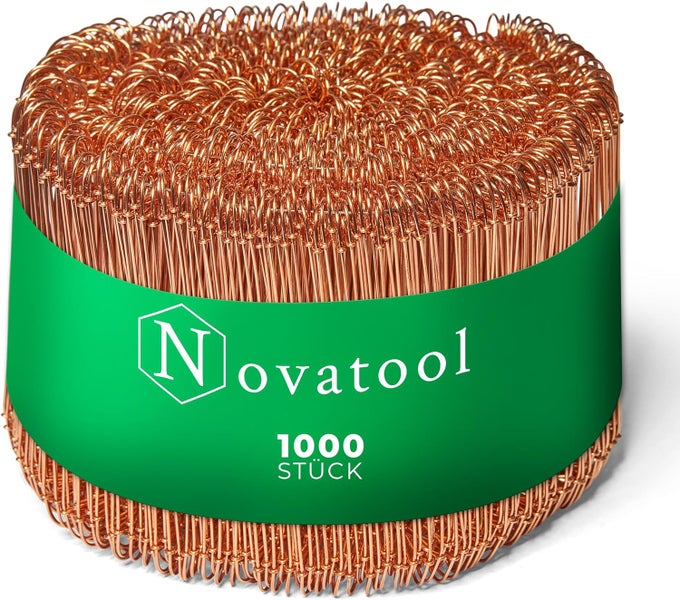 Novatool Drilldraht aus kupferbeschichtetem Stahl, Sackverschlüsse, 1000 Stück.