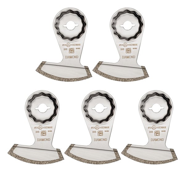 Fünf Starlock Max Segmentsägeblätter mit Diamantbeschichtung