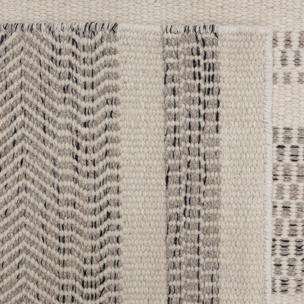 Wendbarer Wollteppich im skandinavischen Design 2-Seitiger Skandi Naturgrau 110x170 cm